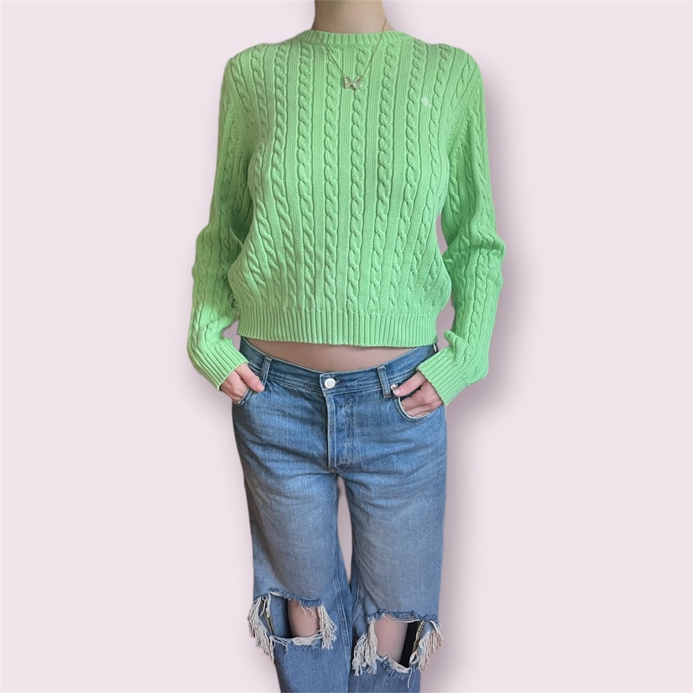 ralph lauren lime green sweater